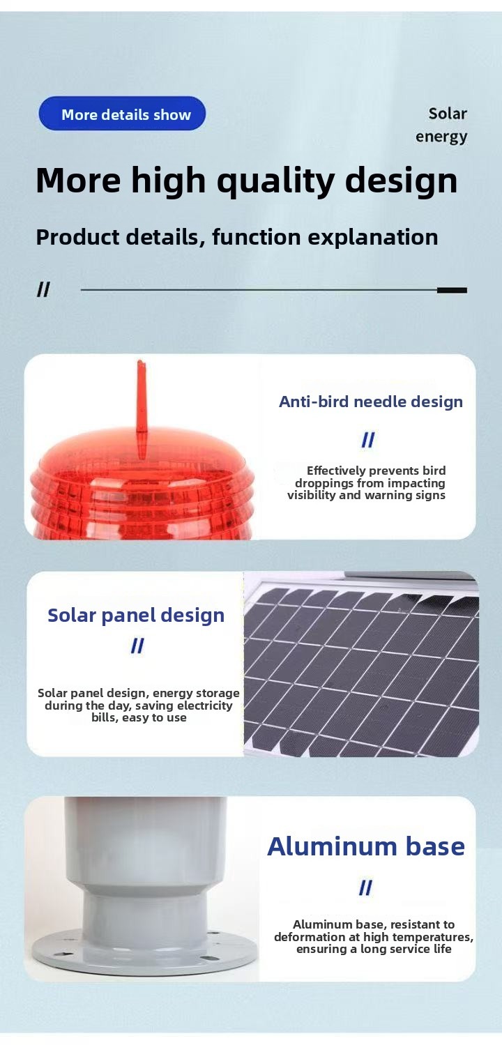 Aviation Light Anti-bird Needle and Solar Panel