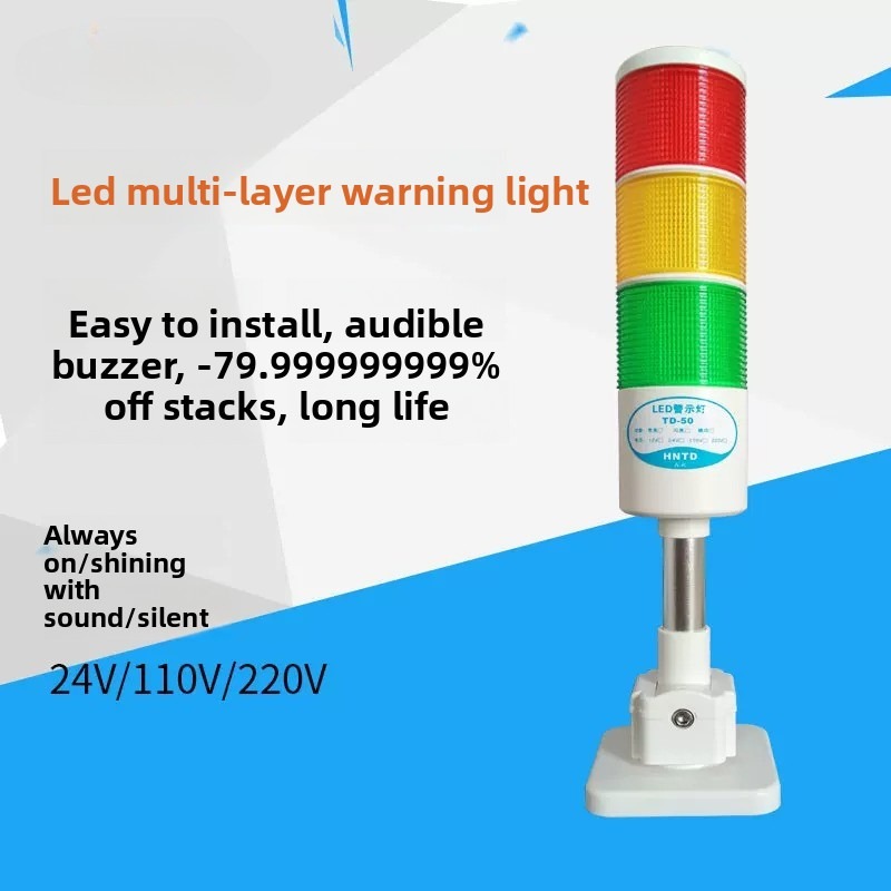 TD-50 LED Tower Signal Light - 3 Color Red Yellow Green Stack Light